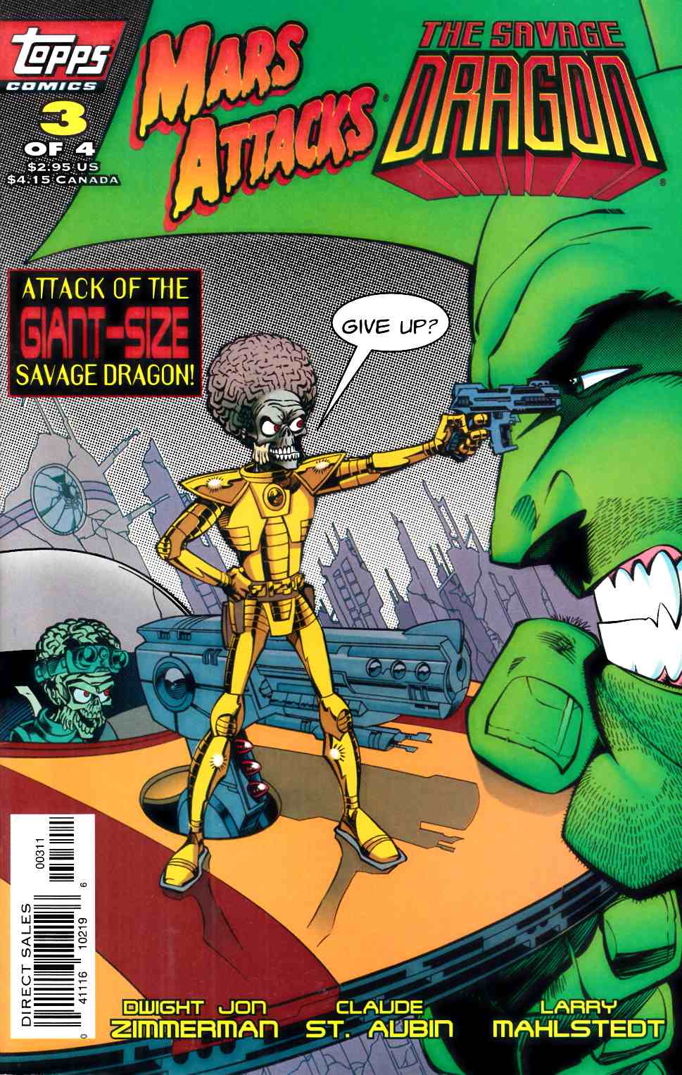 Mars Attacks Savage Dragon #3 Very Fine (8.0) [Topps Comic] THUMBNAIL