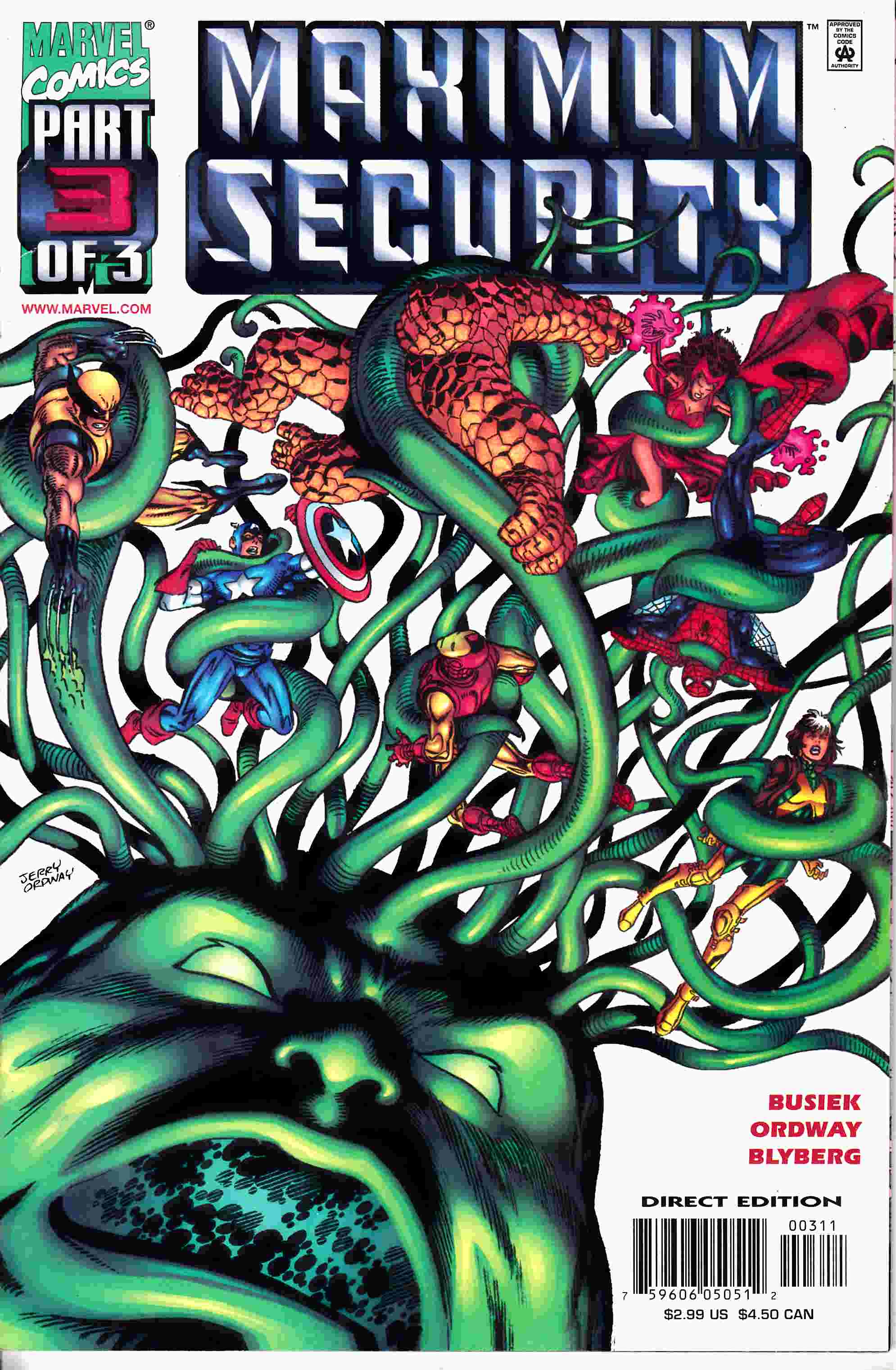 Maximum Security #3 Very Fine Minus (7.5) [Marvel Comic] LARGE