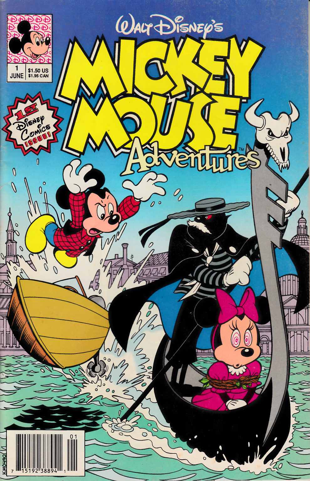 Mickey Mouse Adventures #1 Newsstand Edition Very Good (4.0) [Walt Disney Comic] LARGE