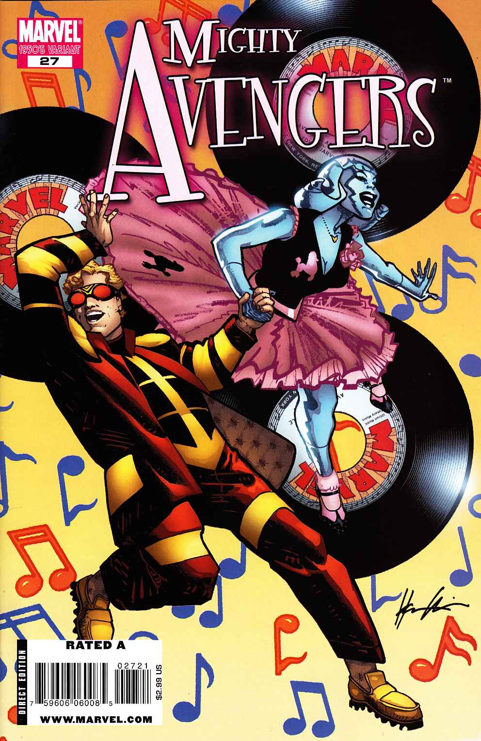 Mighty Avengers #27 50's Decade Variant Cover Near Mint Minus (9.2) [Marvel Comic] THUMBNAIL