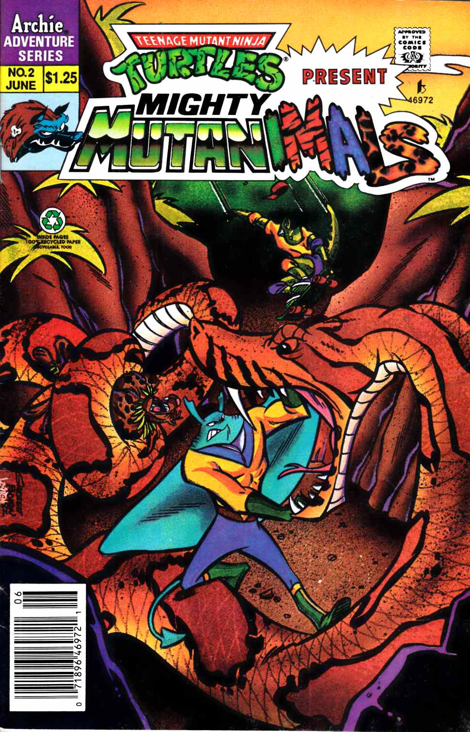 Mighty Mutanimals #2 Newsstand Edition Fine (6.0) [Archie Comic] LARGE