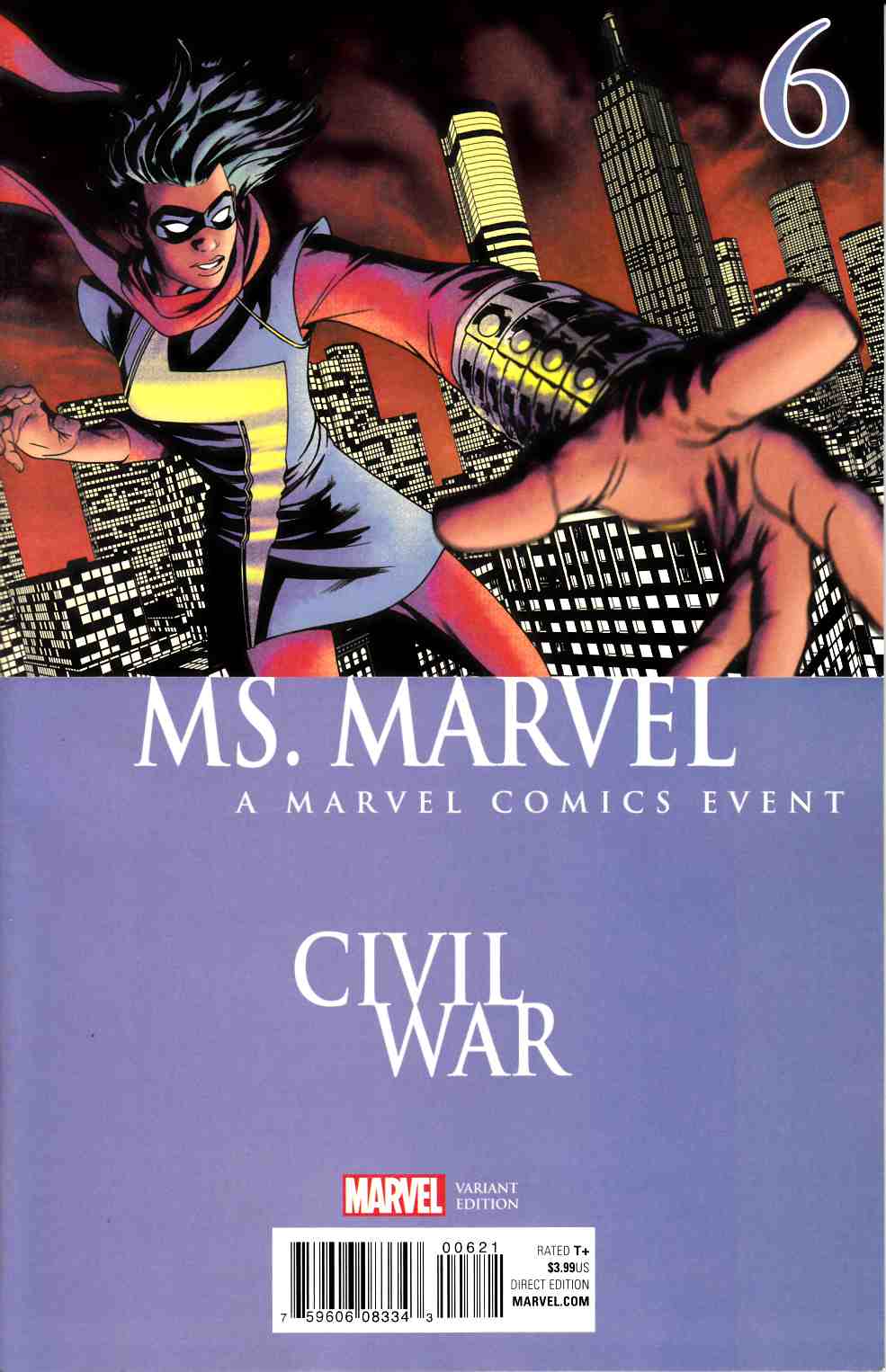 Ms Marvel #6 McKone Civil War Variant Cover Near Mint (9.4) [Marvel Comic] THUMBNAIL