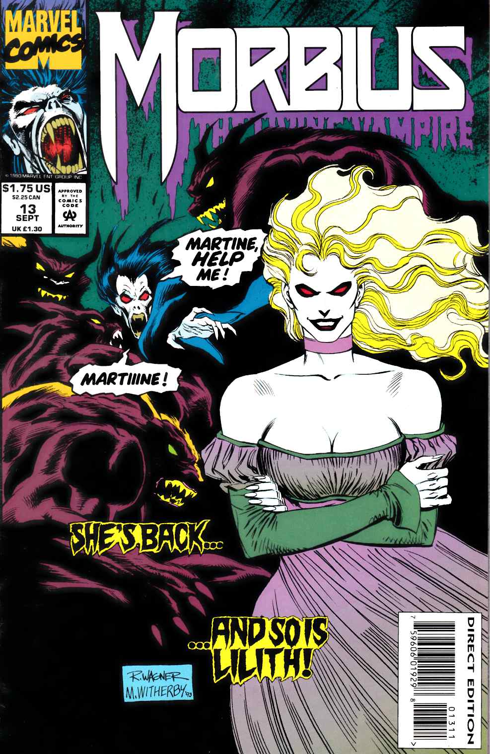 Morbius the Living Vampire #13 Very Fine (8.0) [Marvel Comic] LARGE