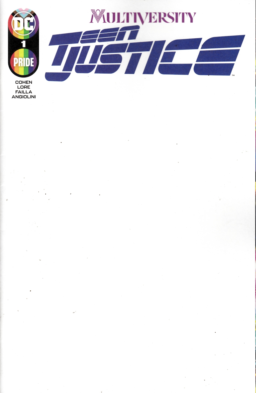 Multiversity Teen Justice #1 Blank Variant Cover Near Mint (9.4) [DC Comic] THUMBNAIL