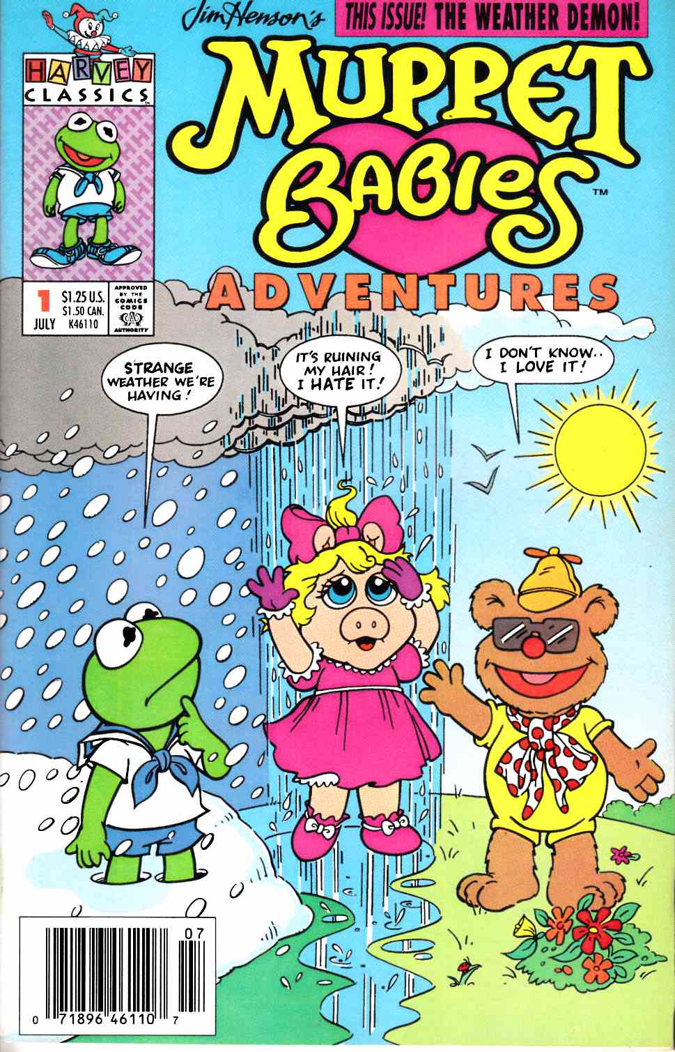 Muppet Babies Adventures #1 Newsstand Edtion Very Fine (8.0) [Harvey Comic] LARGE