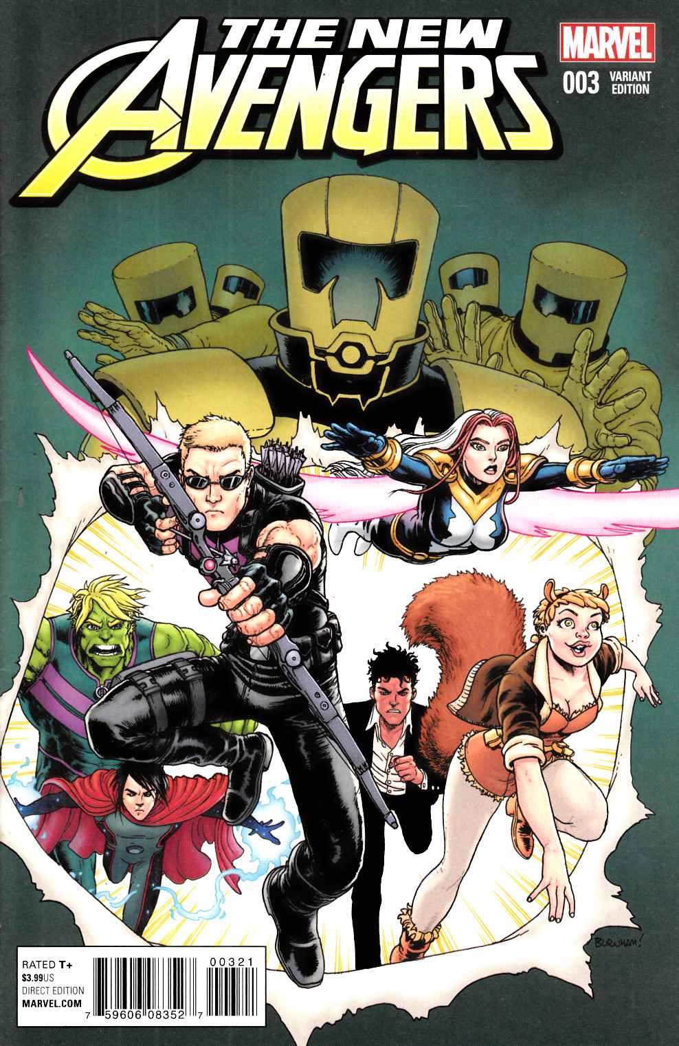 New Avengers #3 Burnham Variant Cover Near Mint (9.4) [Marvel Comic] LARGE
