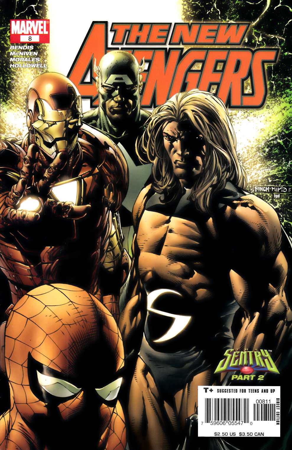 New Avengers #8 Near Mint (9.4) [Marvel Comic] LARGE