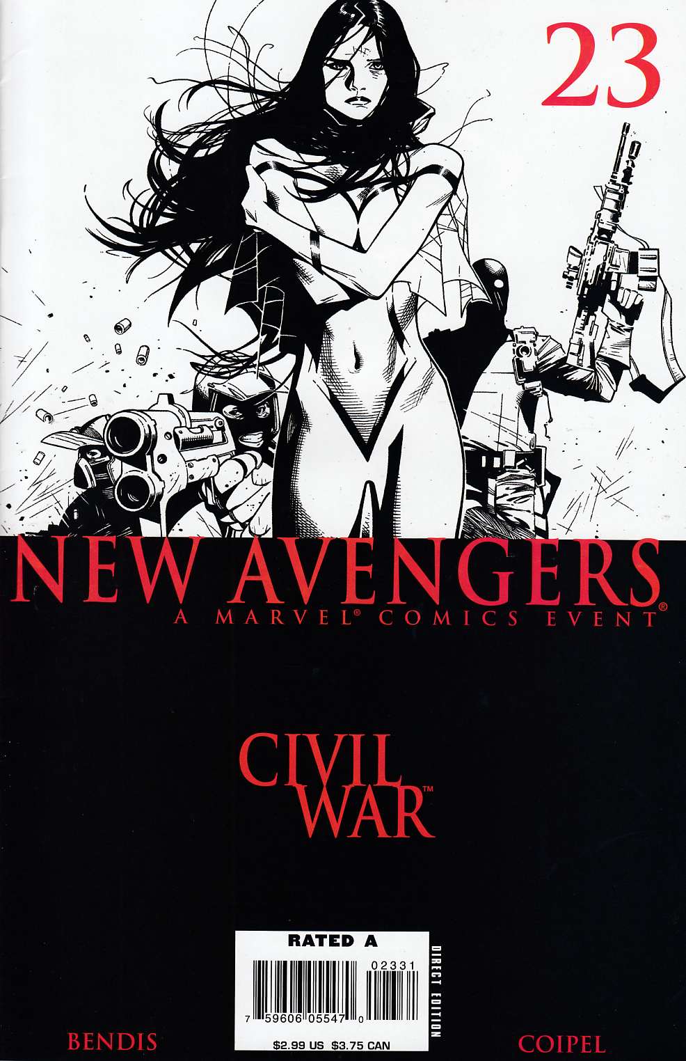 New Avengers #23 Coipel Black & White Variant Cover Very Fine (8.0) [Marvel Comic] THUMBNAIL