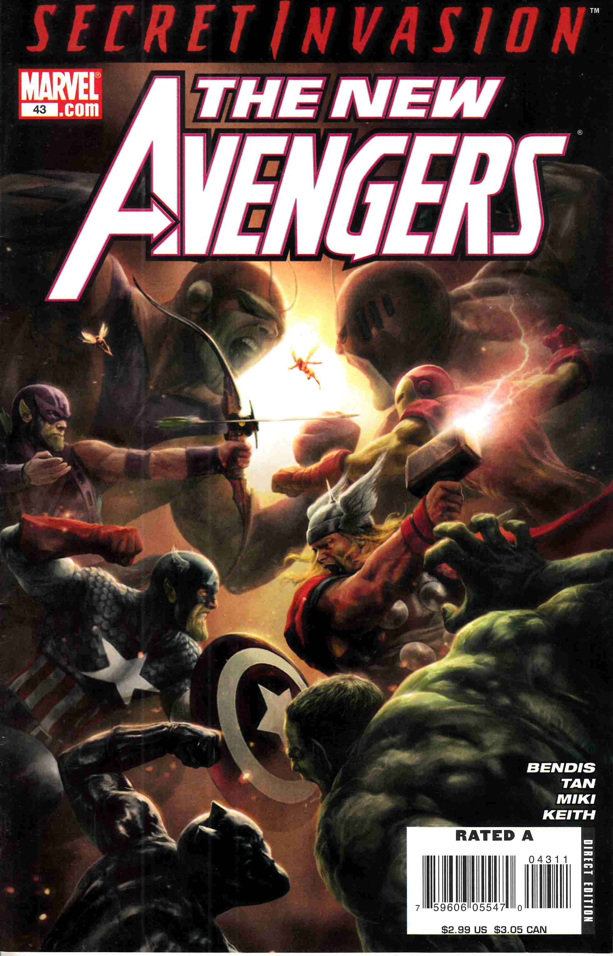 New Avengers #43 Very Fine Minus (7.5) [Marvel Comic] LARGE