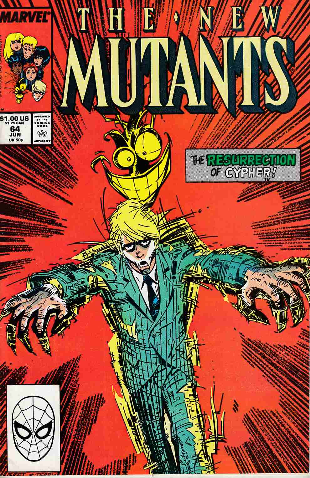 New Mutants #64 Fine (6.0) [Marvel Comic] THUMBNAIL