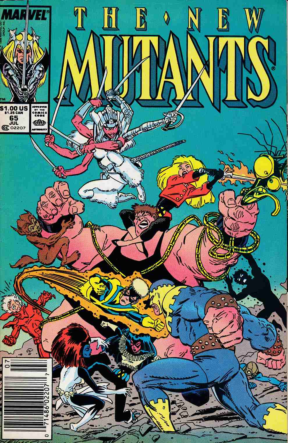 New Mutants #65 Newsstand Edition Fine (6.0) [Marvel Comic] THUMBNAIL
