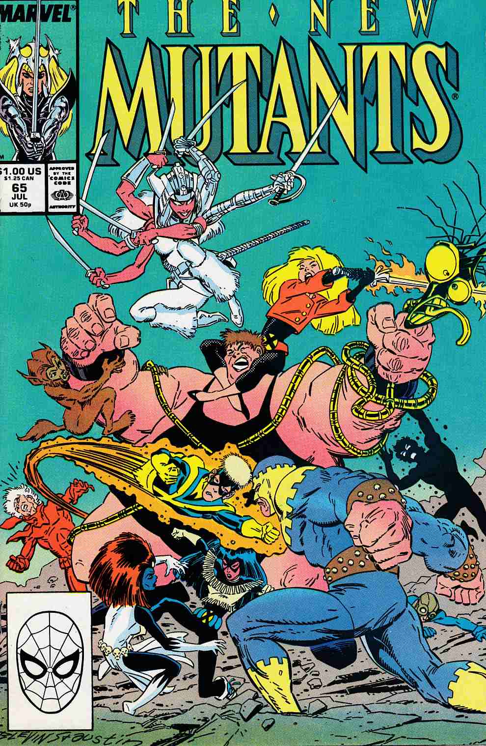 New Mutants #65 Very Fine (8.0) [Marvel Comic] LARGE