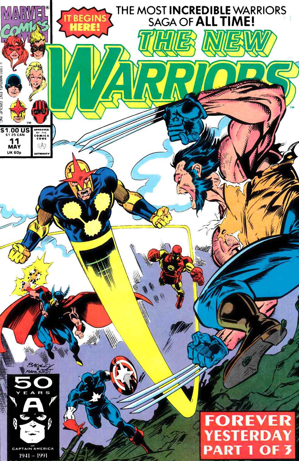New Warriors #11 Very Fine (8.0) [Marvel Comic] LARGE