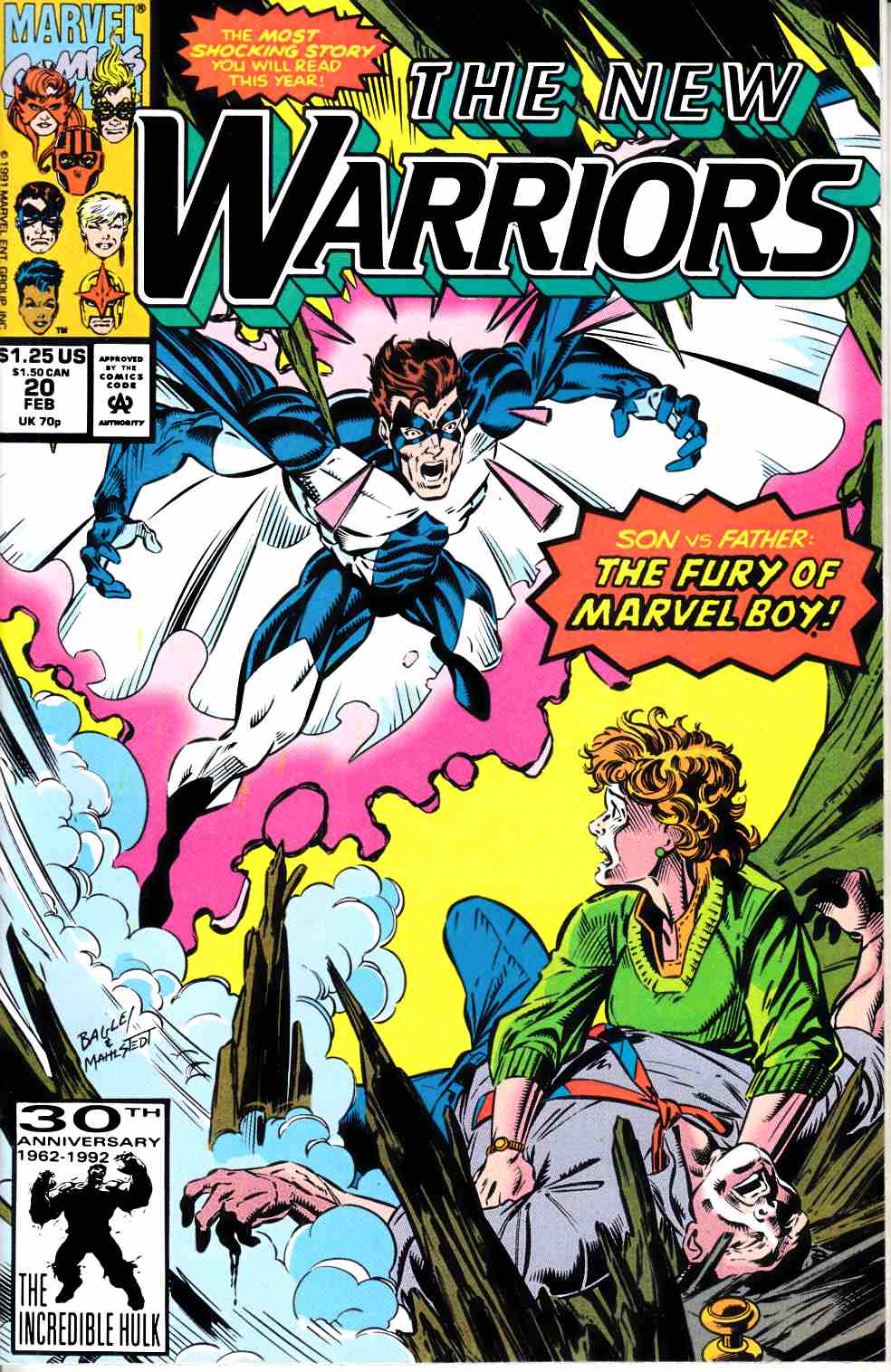 New Warriors #20 Very Fine (8.0) [Marvel Comic] LARGE