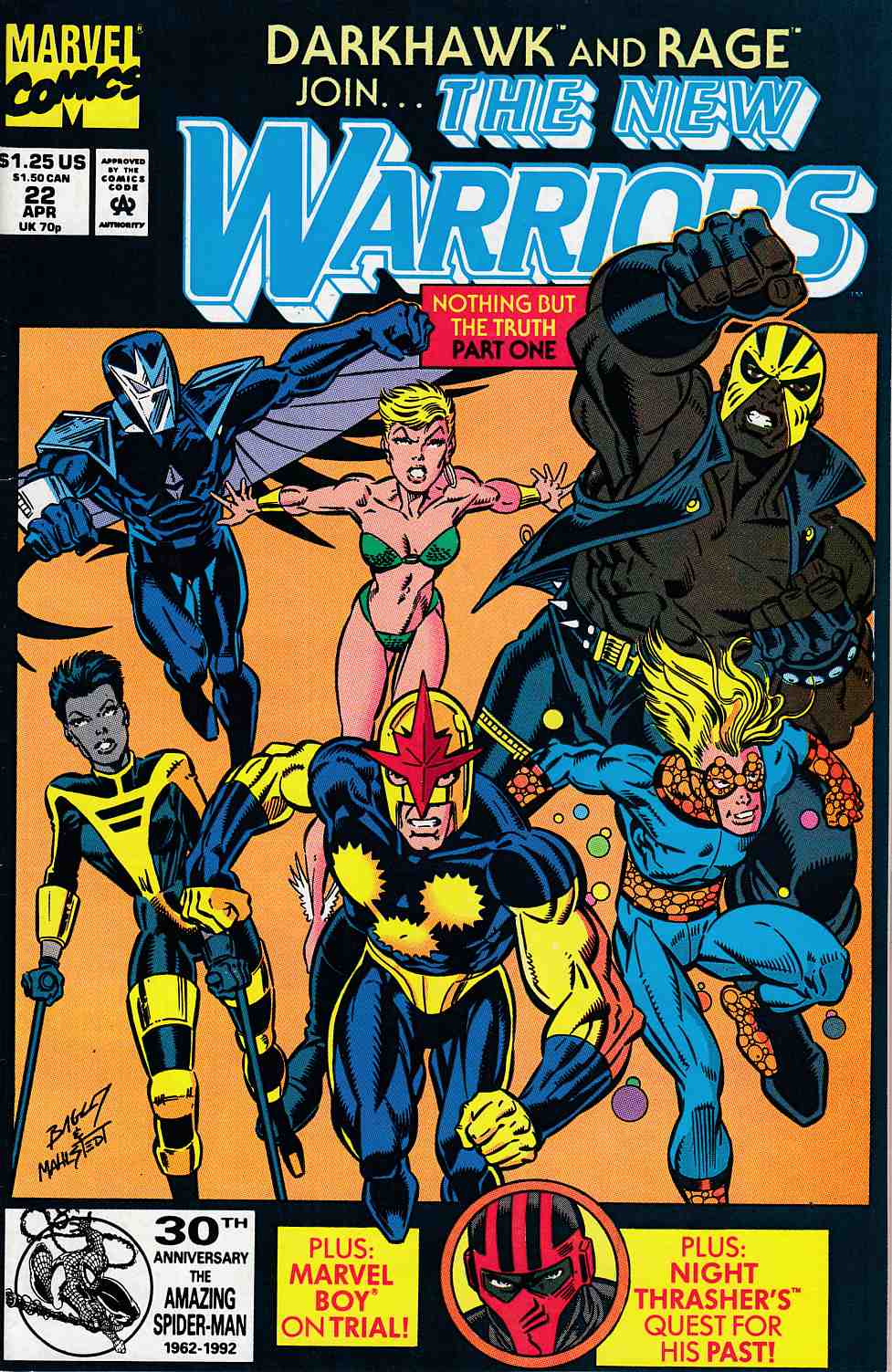 New Warriors #22 Very Fine (8.0) [Marvel Comic] THUMBNAIL
