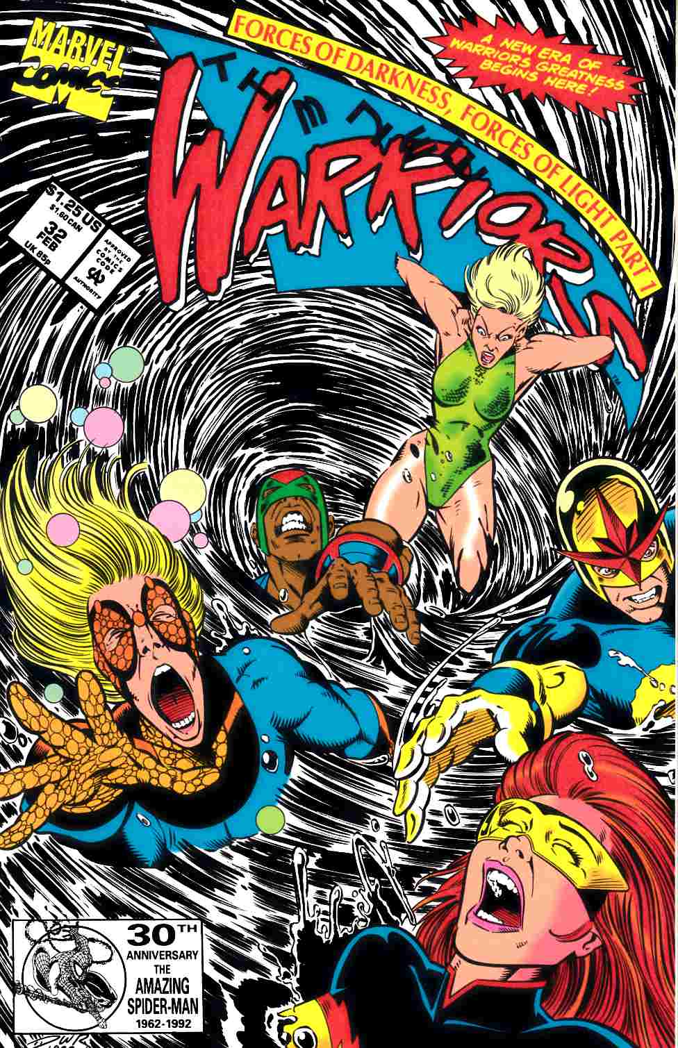 New Warriors #32 Very Fine (8.0) [Marvel Comic] LARGE