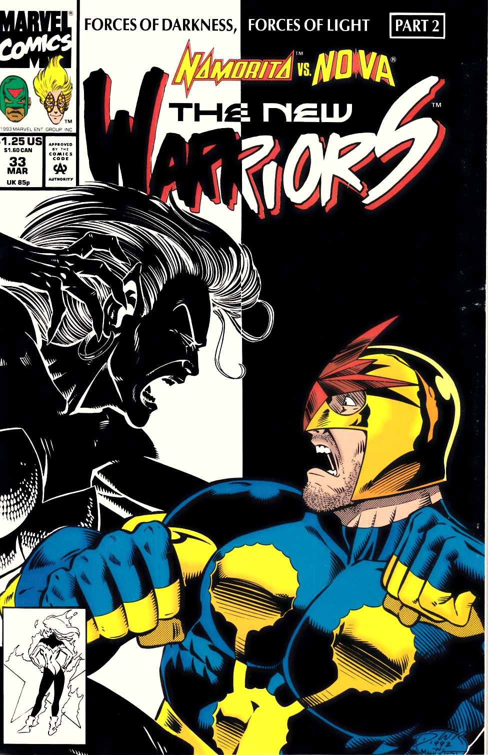 New Warriors #33 Very Fine (8.0) [Marvel Comic] THUMBNAIL