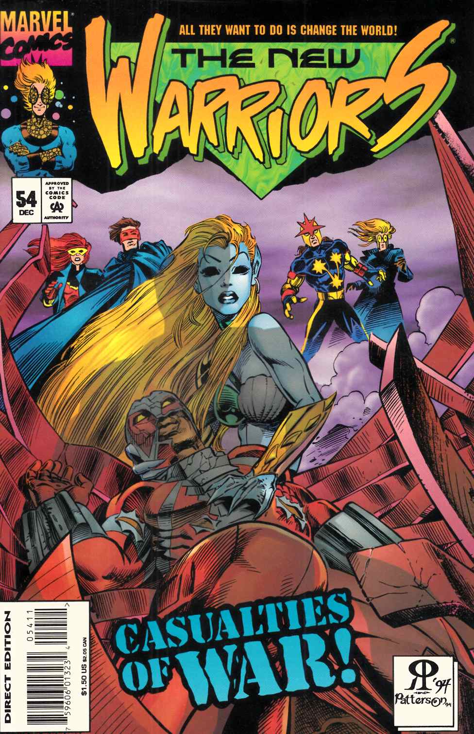 New Warriors #54 Very Fine (8.0) [Marvel Comic] THUMBNAIL