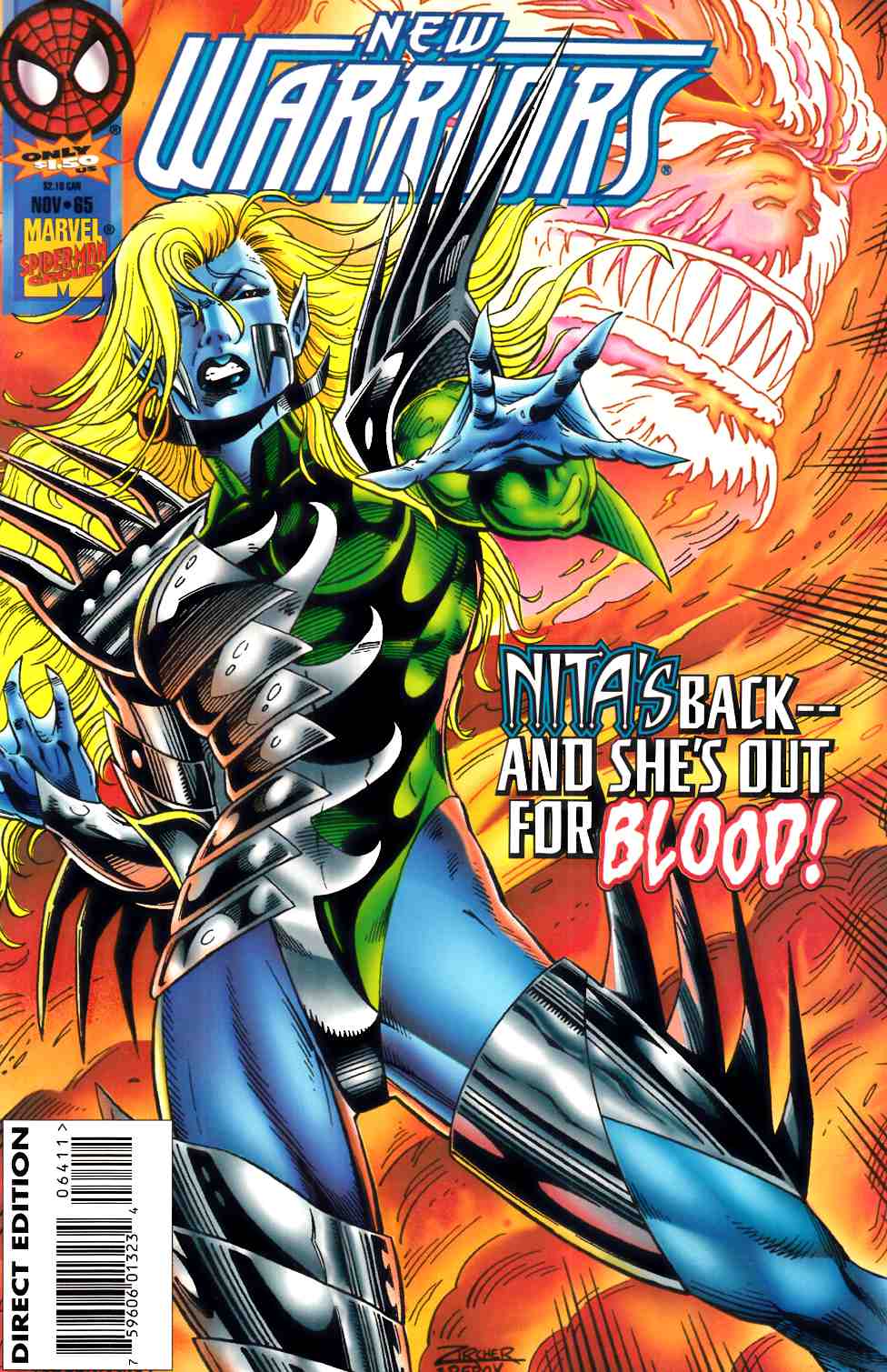 New Warriors #65 Very Fine (8.0) [Marvel Comic] THUMBNAIL