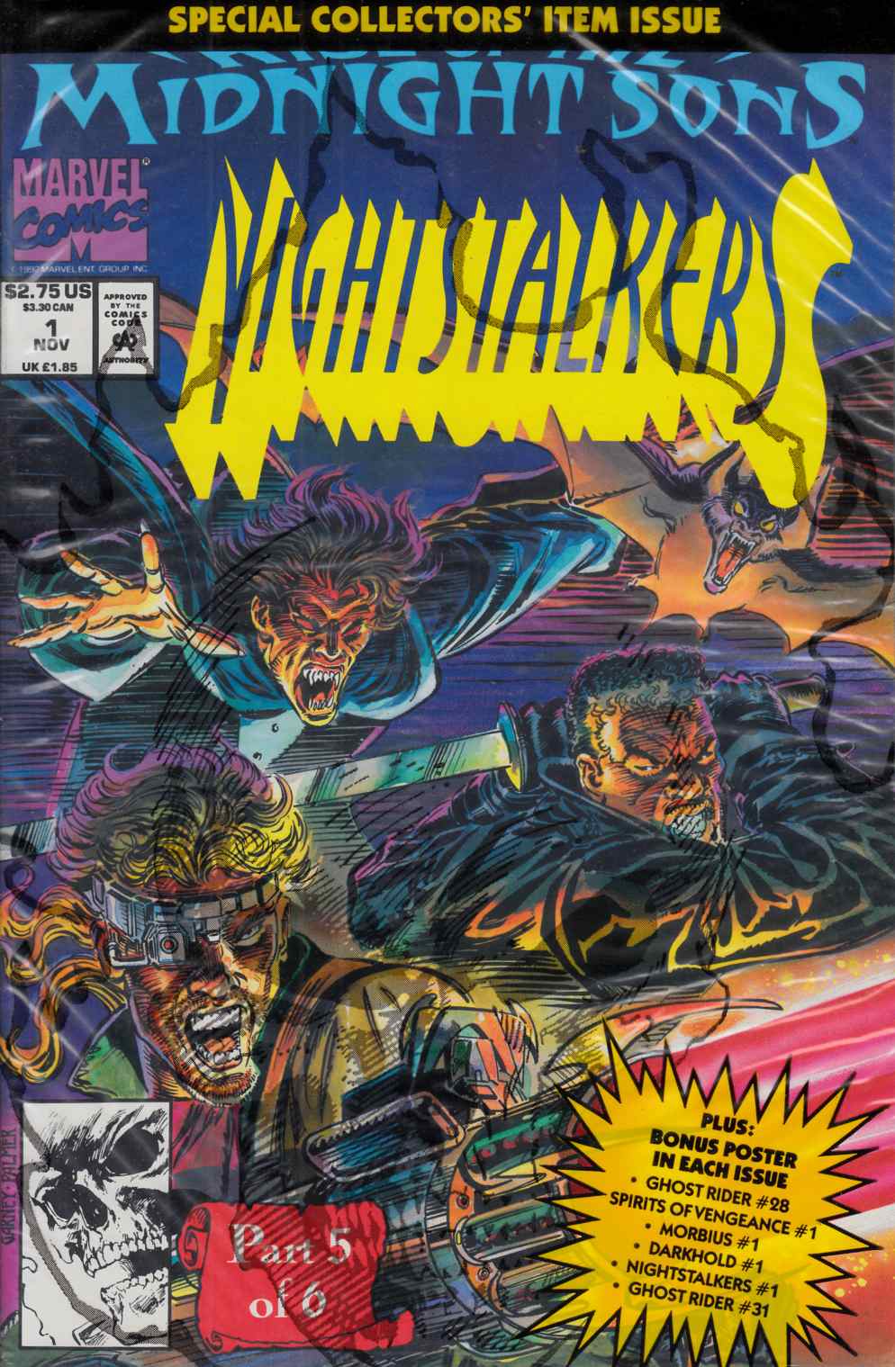 Nightstalkers #1 Polybagged Near Mint (9.4) [Marvel Comic] LARGE