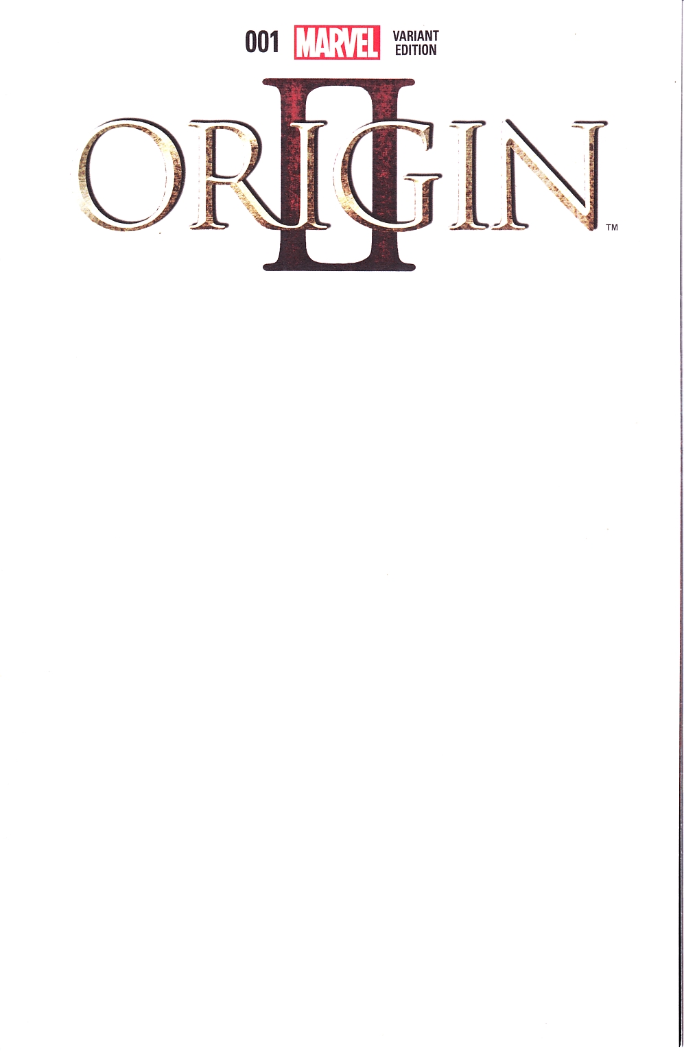 Origin II #1 Blank Cover [Marvel Comic] LARGE