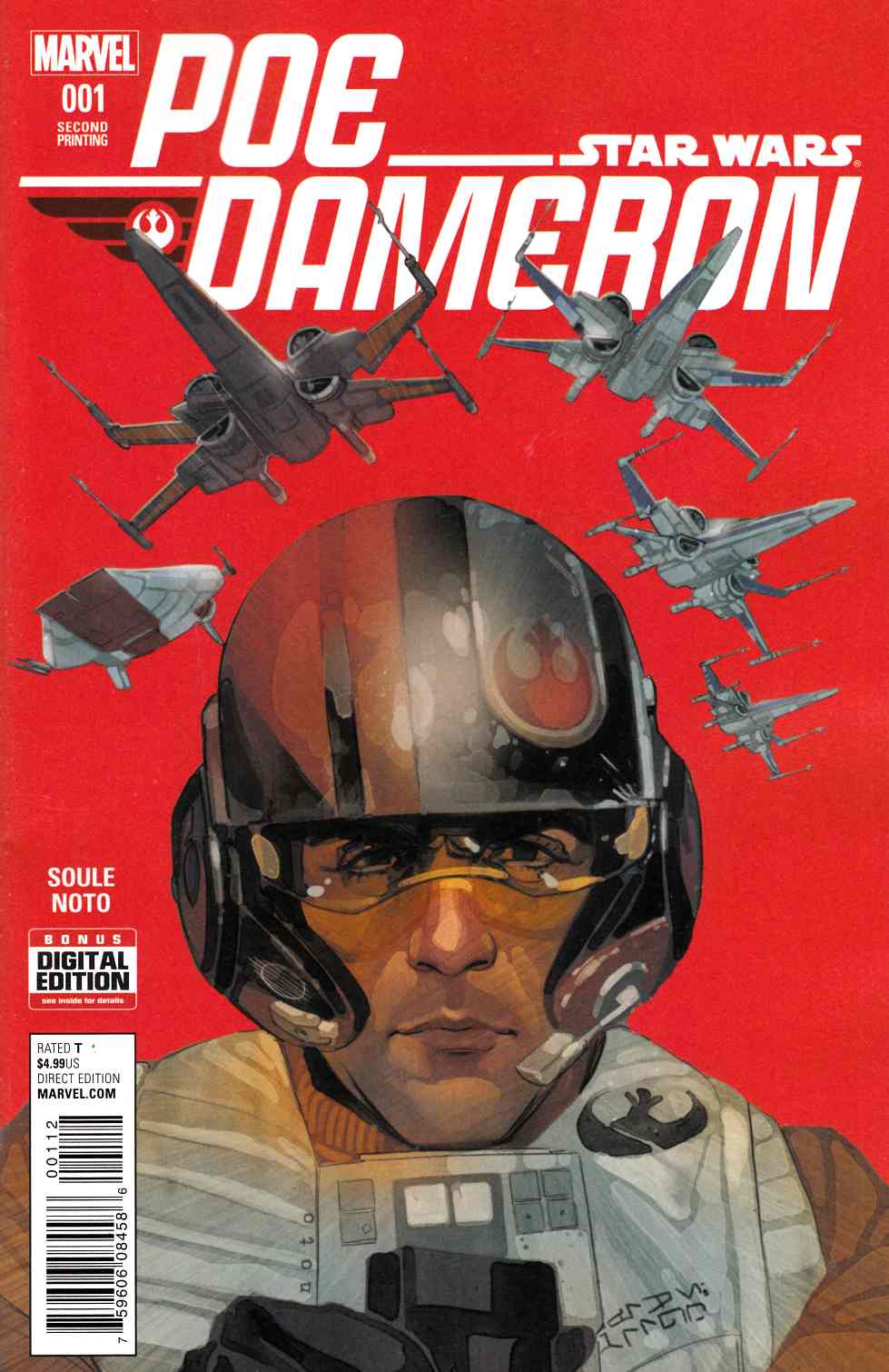 Star Wars Poe Dameron #1 Second Printing [Marvel Comic] LARGE