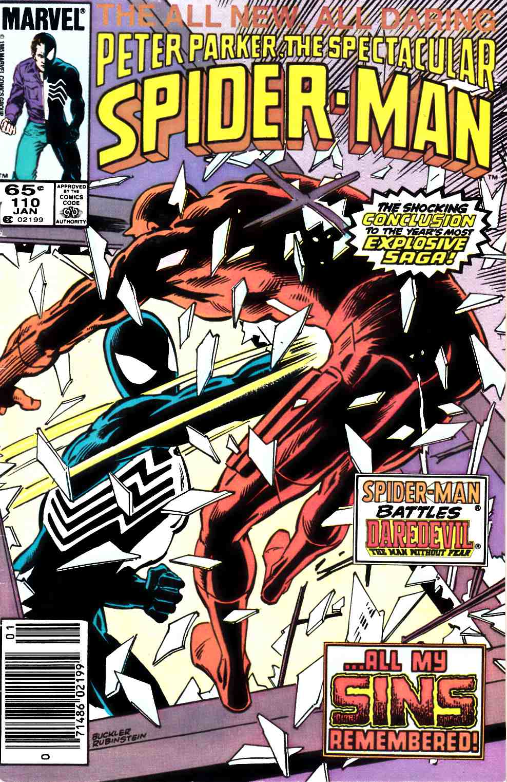 Spectacular Spider-Man #110 Newsstand Edition Very Fine (8.0) [Marvel Comic] LARGE