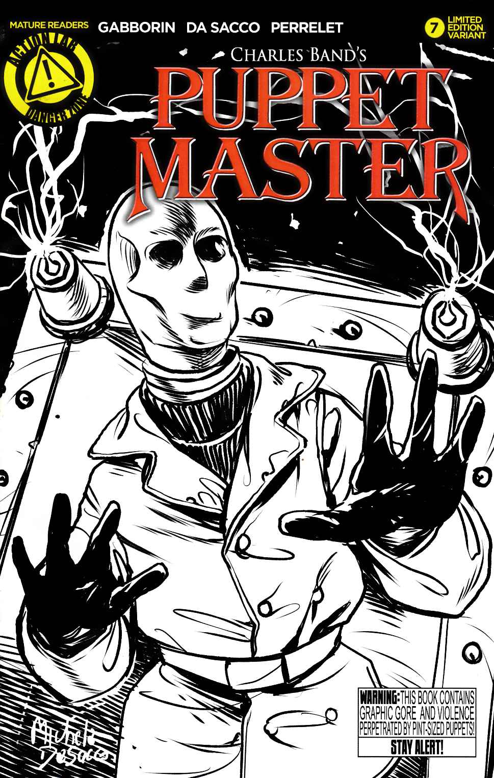 Puppet Master #7 Decapitron Sketch Variant Cover [Action Lab Comic] LARGE