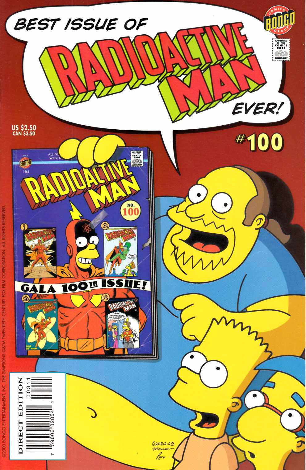 Radioactive Man #100 Near Mint (9.4) [Bongo Comic] THUMBNAIL