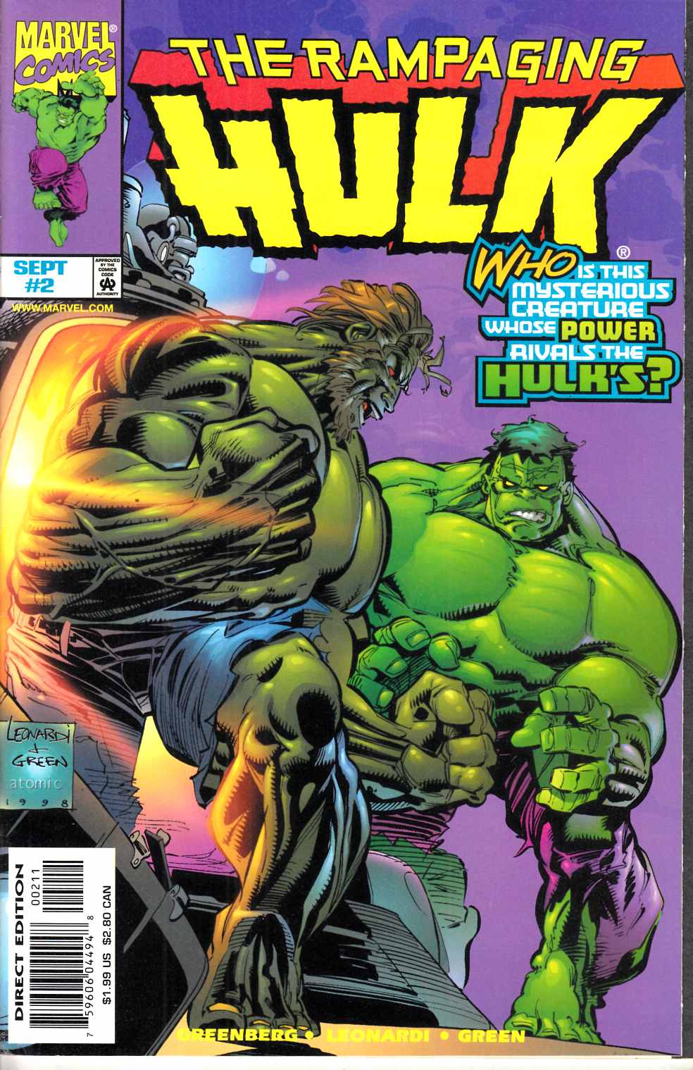 Rampaging Hulk #2 Cover A Very Fine (8.0) [Marvel Comic] THUMBNAIL