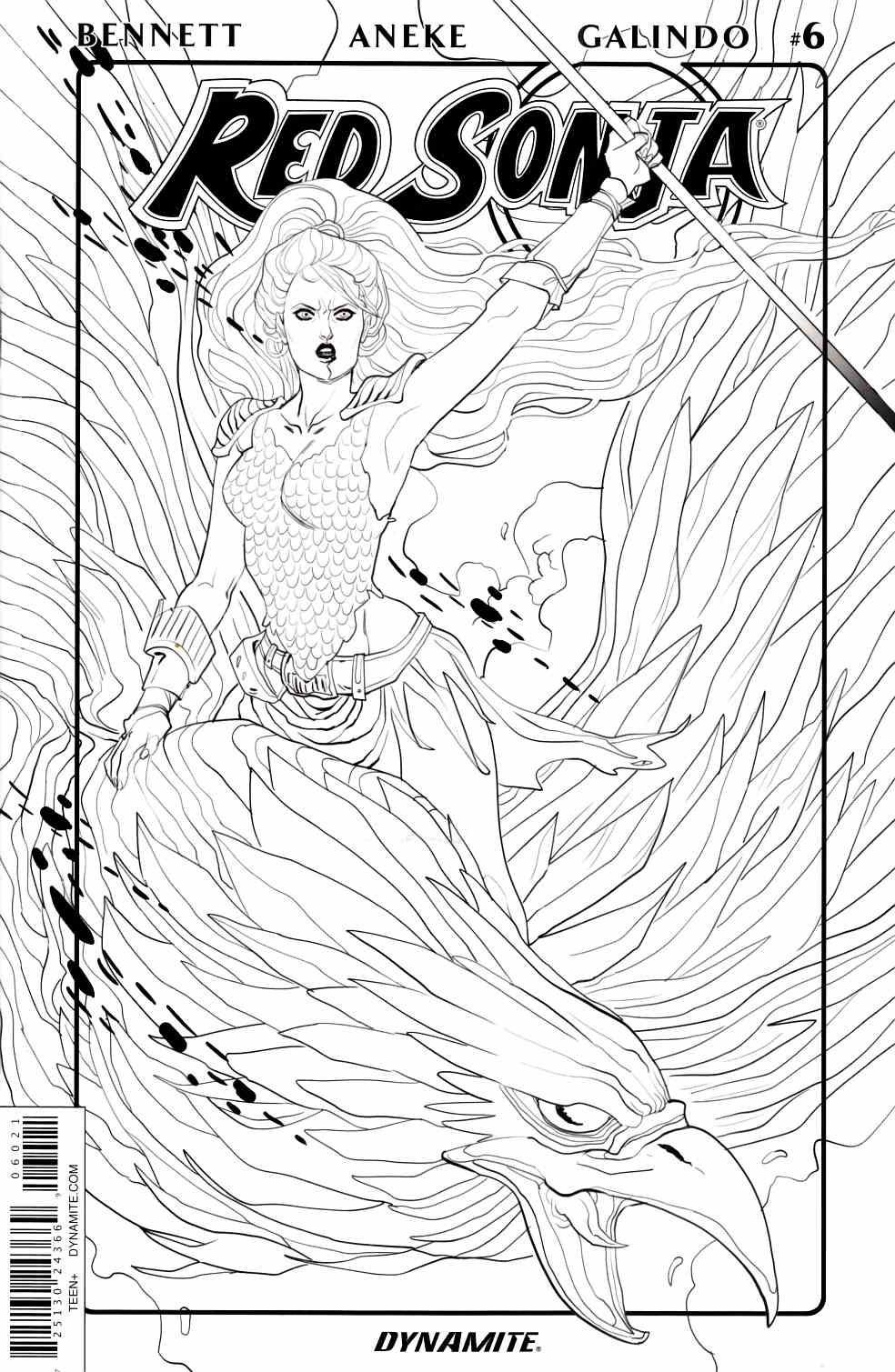 Red Sonja #6 Sauvage B&W Cover Near Mint (9.4) [Dynamite Comic] LARGE