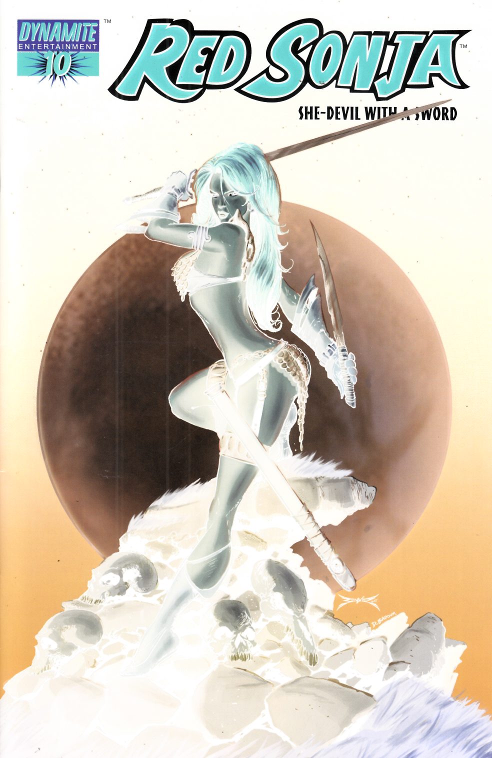 Red Sonja #10 Benitez Negative Variant Cover Very Fine (8.0) [Dynamite Comic] THUMBNAIL