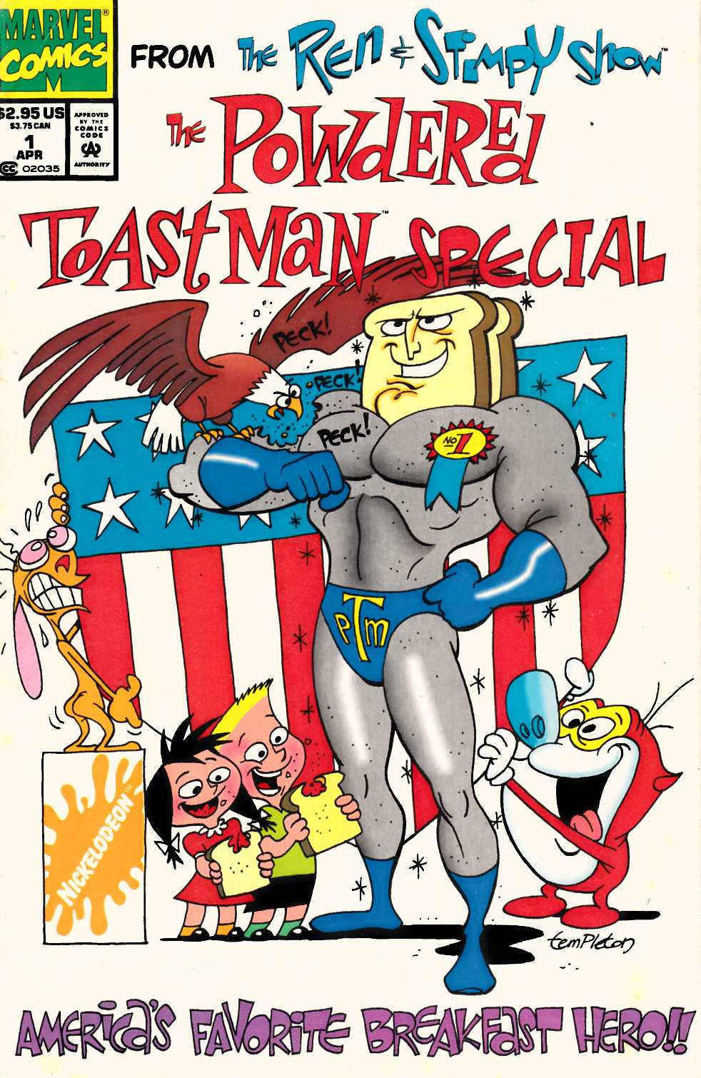 Ren and Stimpy Show Special Powdered Toast Man #1 Very Fine (8.0) [Marvel Comic] THUMBNAIL