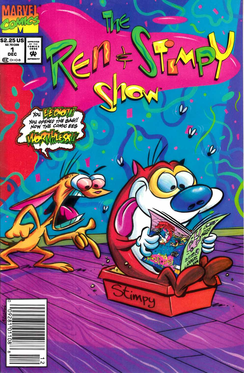 Ren and Stimpy Show #1 Newsstand Edition Very Fine (8.0) [Marvel Comic] THUMBNAIL