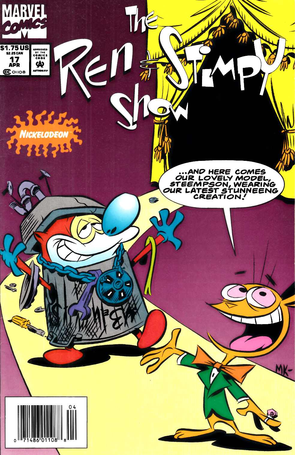 Ren and Stimpy Show #17 Newsstand Edition Fine (6.0) [Marvel Comic] LARGE