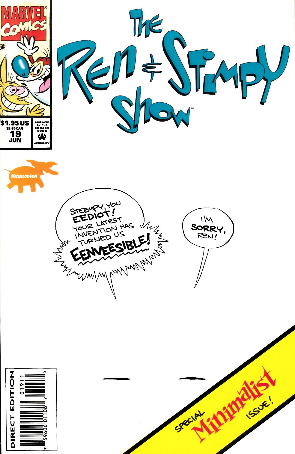 Ren and Stimpy Show #19 Very Fine (8.0) [Marvel Comic] THUMBNAIL