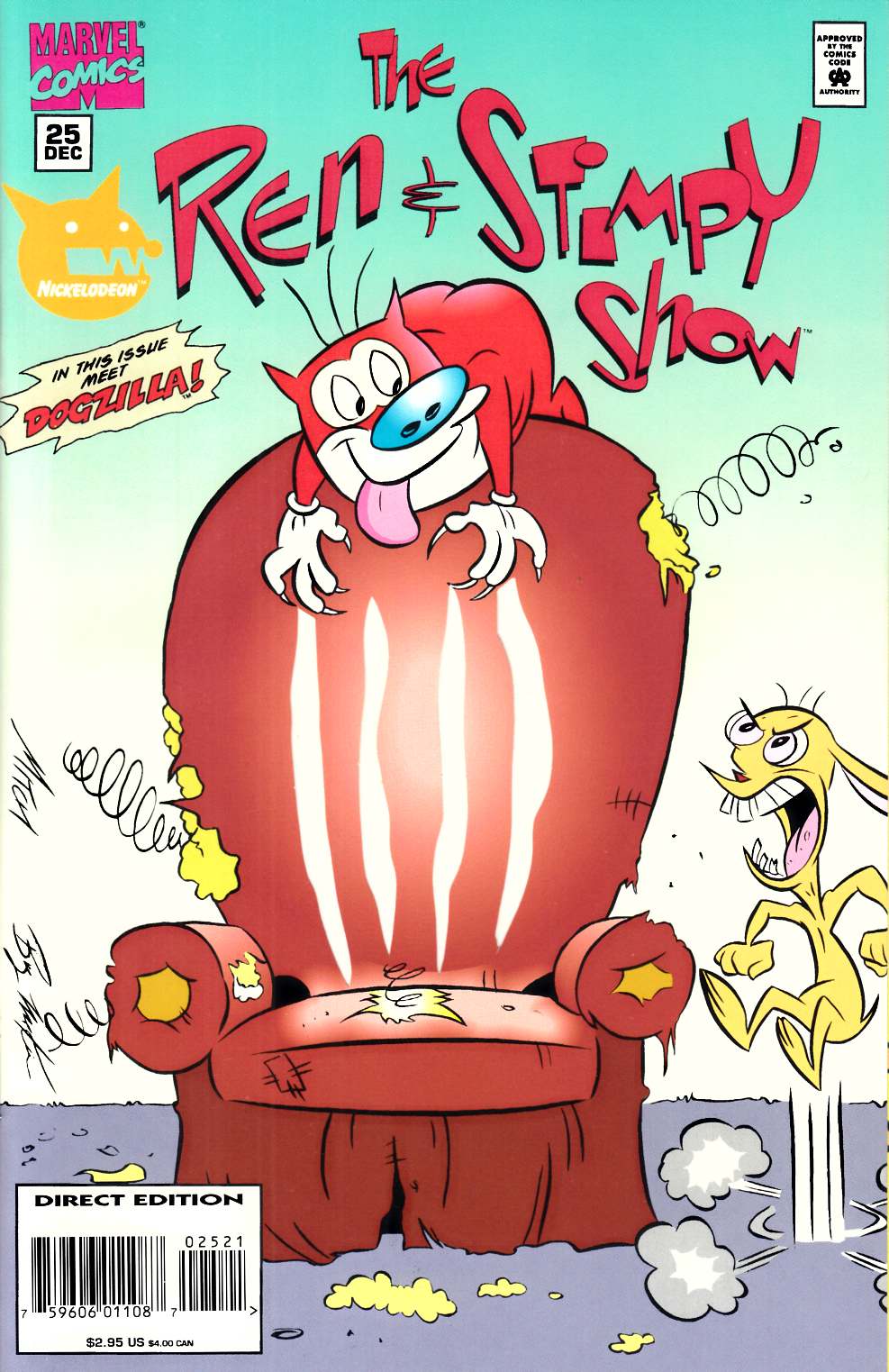 Ren and Stimpy Show #25 Die-Cut Cover Near Mint (9.4) [Marvel Comic] THUMBNAIL
