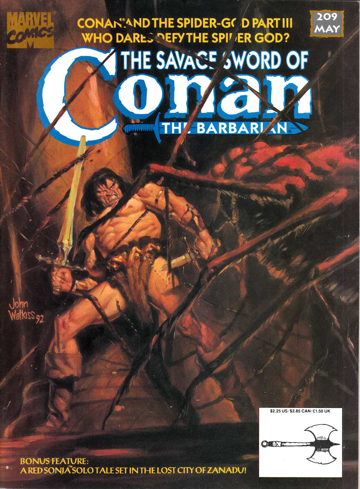 Savage Sword of Conan Magazine #209 Fine Plus (6.5) [Marvel Comic]