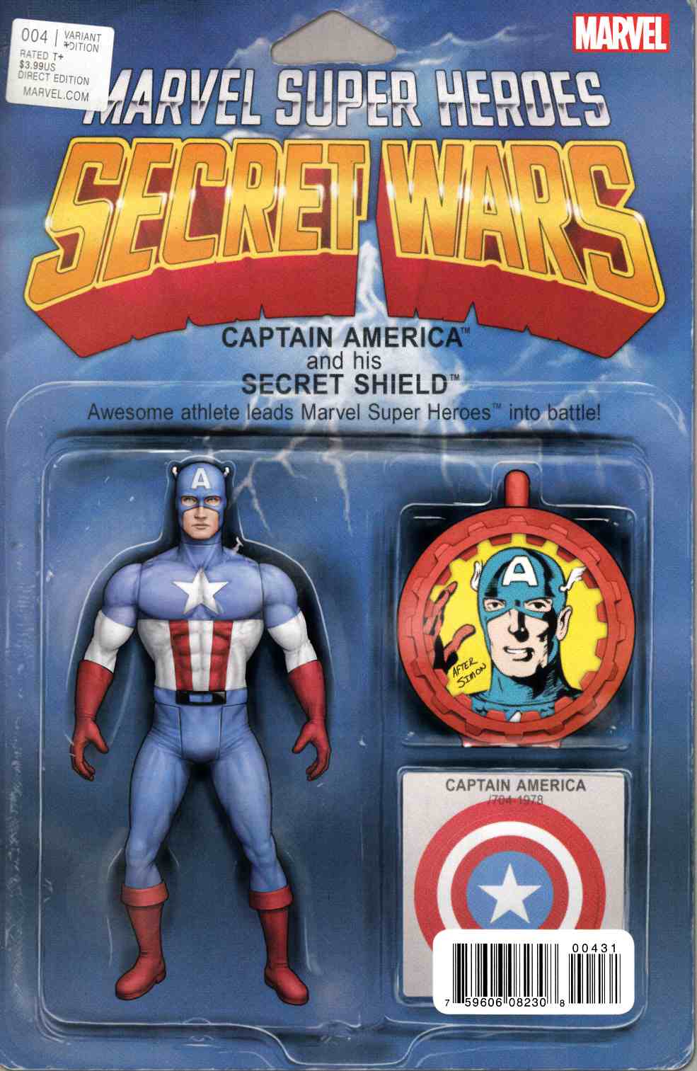Secret Wars #4 Christopher Action Figure Variant Cover Near Mint (9.4) [Marvel Comic] LARGE