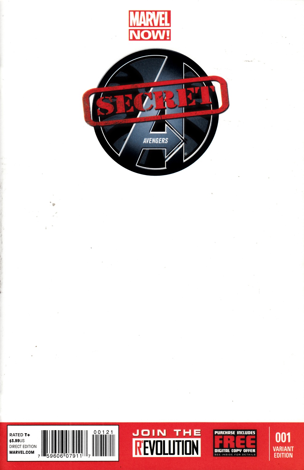 Secret Avengers #1 Blank Cover Very Fine (8.0) [Marvel Comic] LARGE