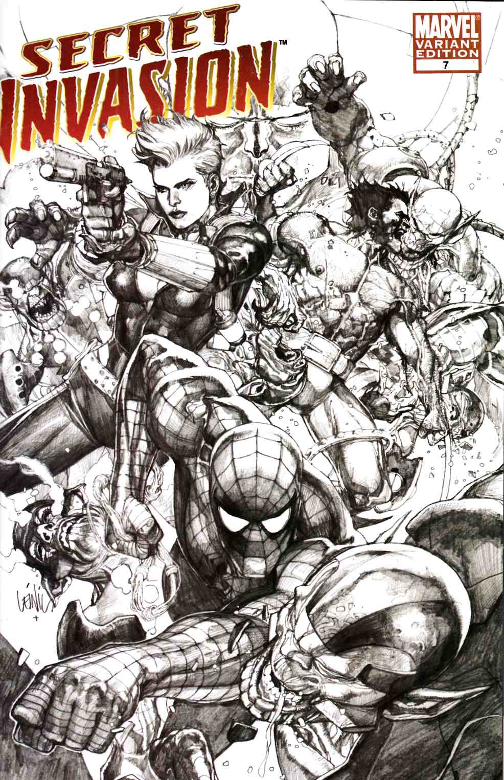 Secret Invasion #7 Yu Sketch Variant Cover Near Mint (9.4) [Marvel Comic] THUMBNAIL