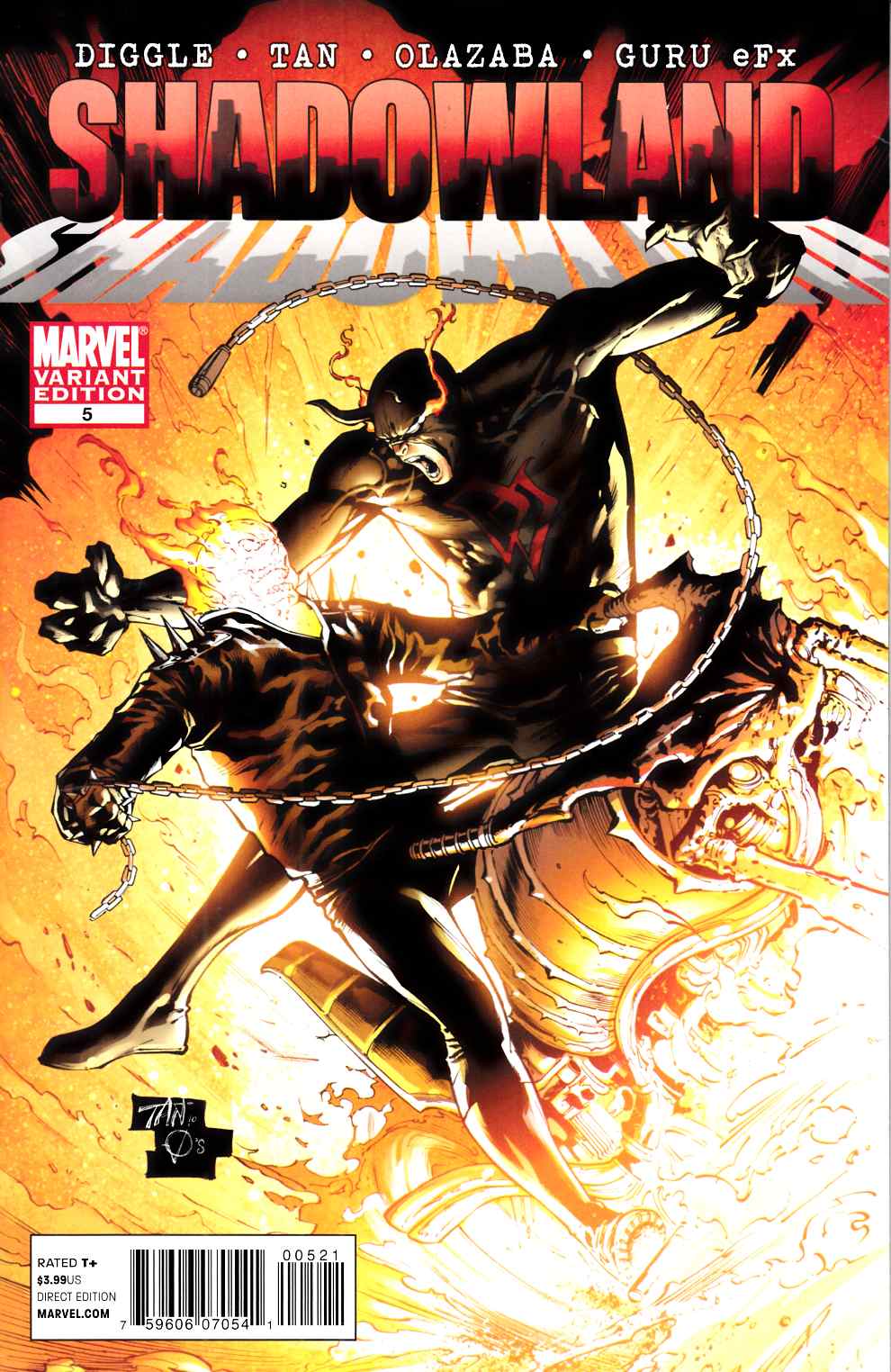 Shadowland #5 Tan Variant Cover Near Mint (9.4) [Marvel Comic] THUMBNAIL