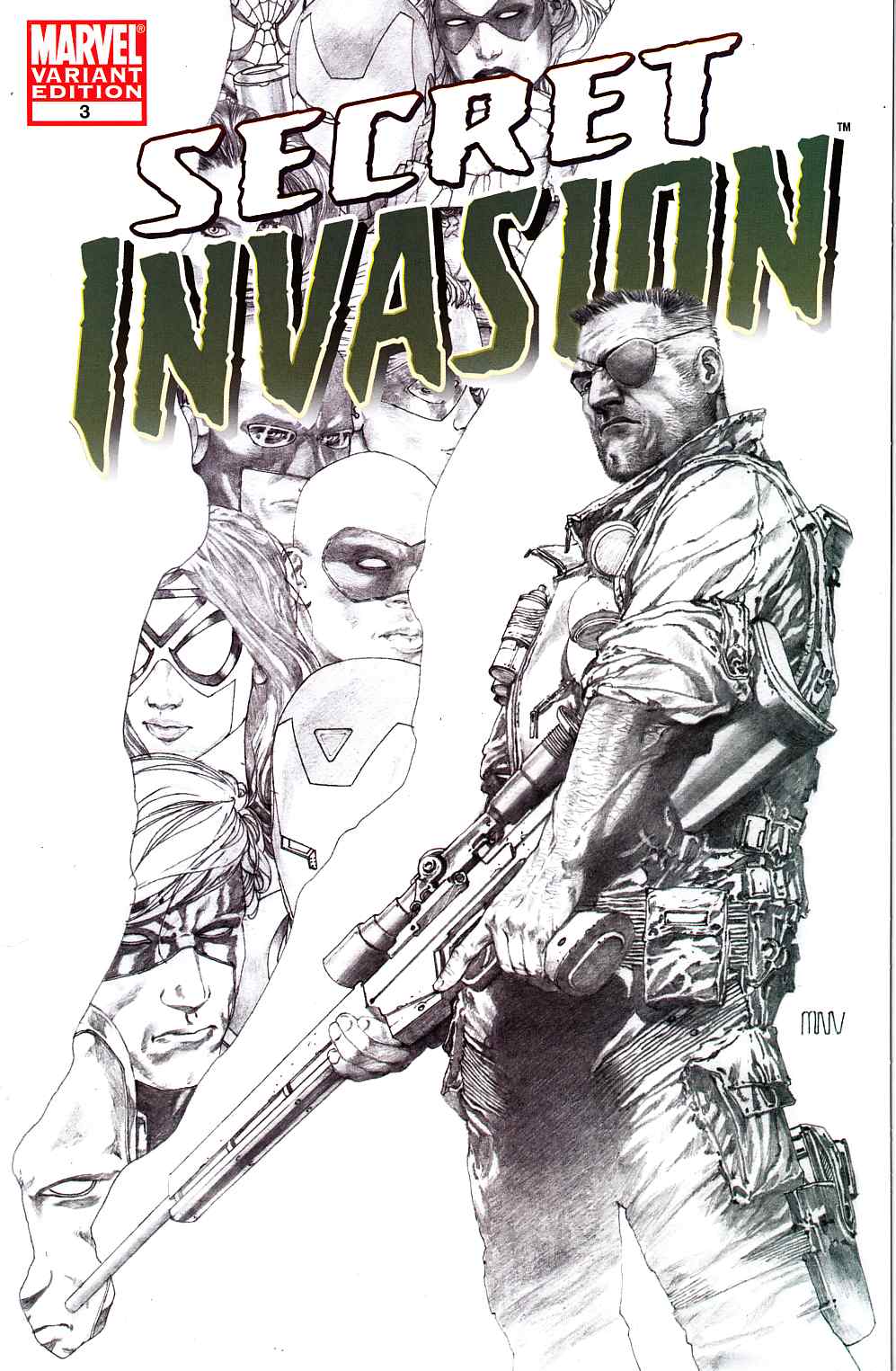 Secret Invasion #3 McNiven Sketch Variant Cover Near Mint (9.4) [Marvel Comic] THUMBNAIL