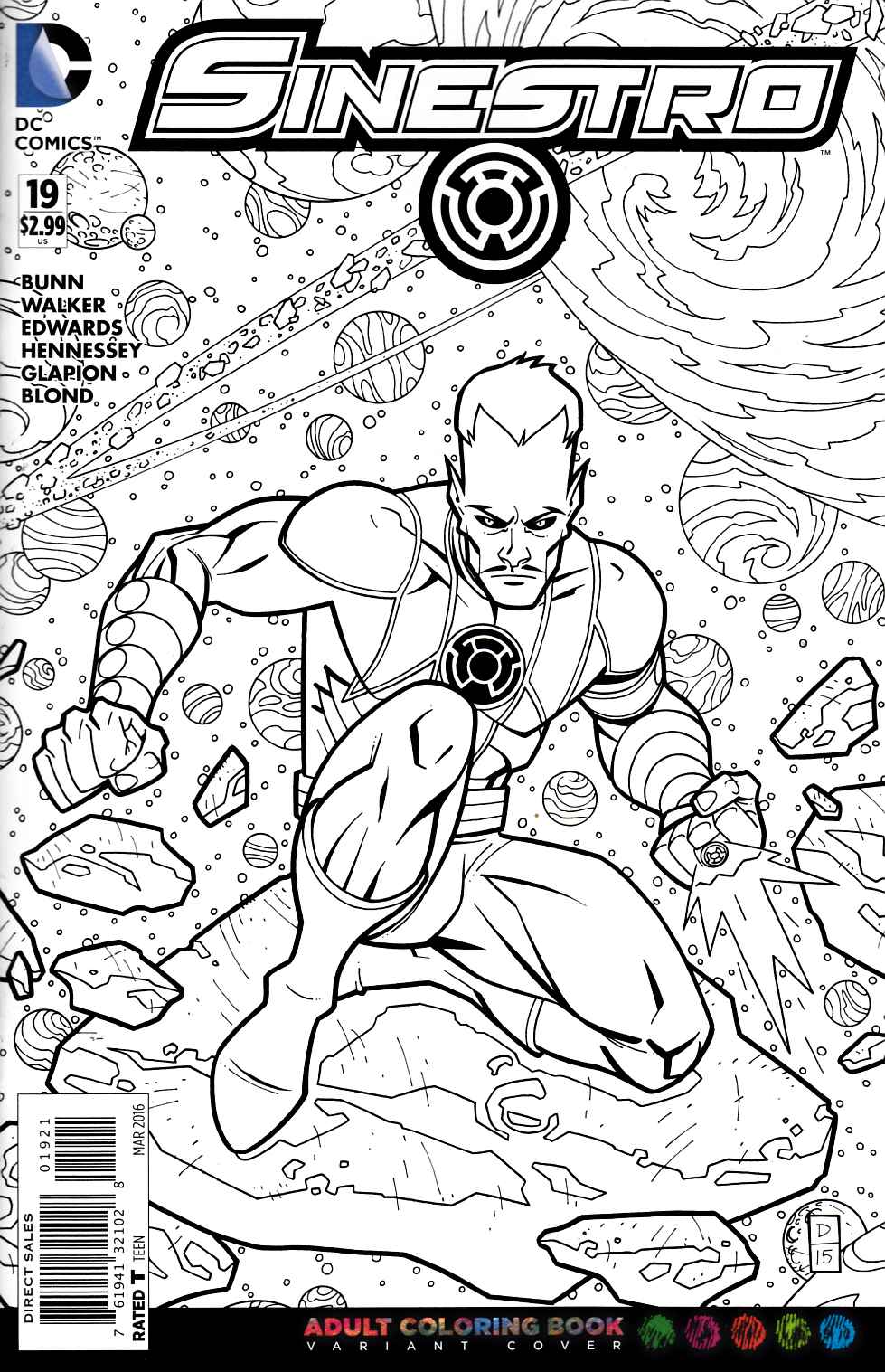 Sinestro #19 Adult Coloring Book Variant Edition [DC Comic] LARGE