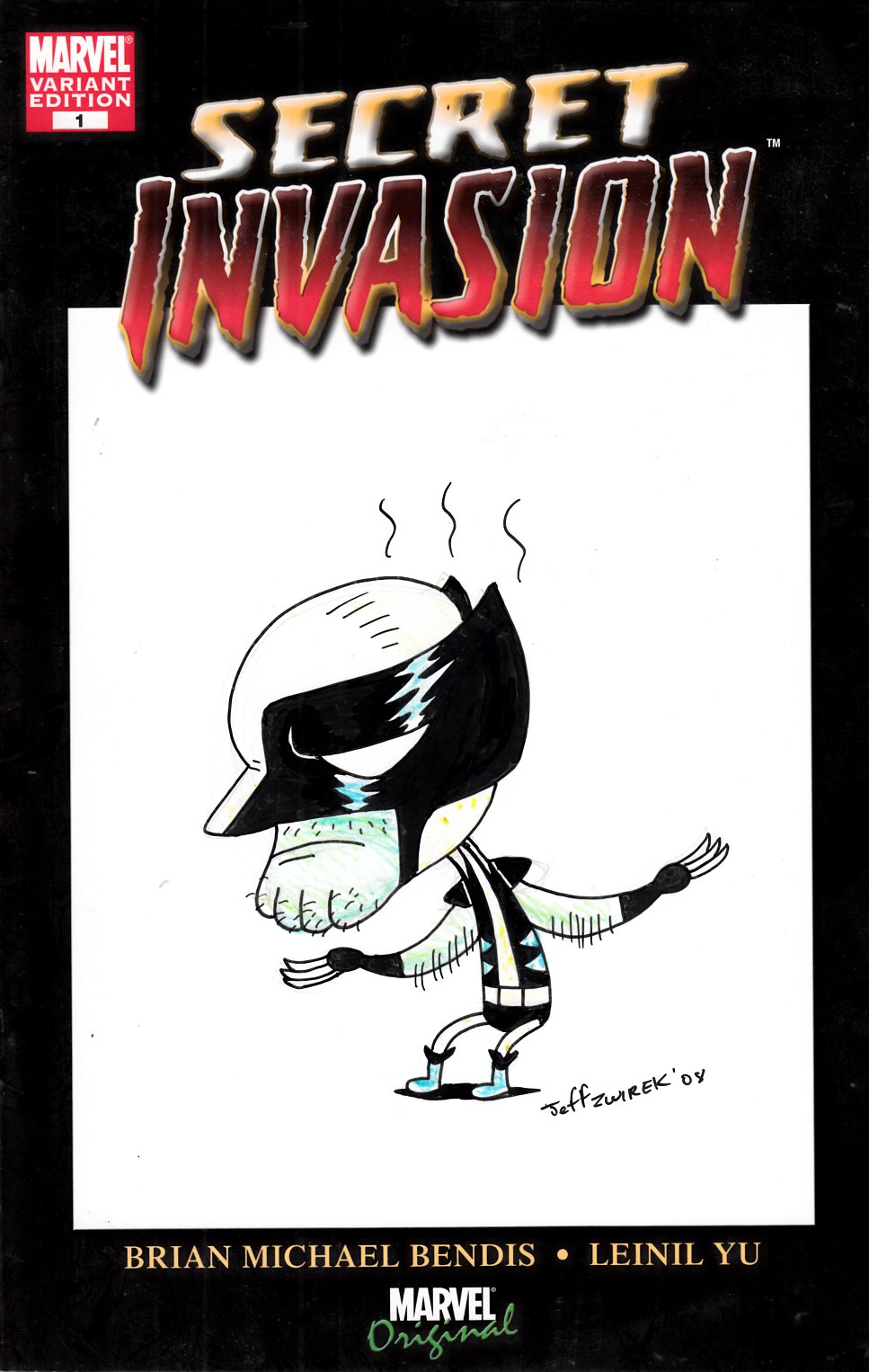 Secret Invasion #1 Jeff Zwirek Skrull Wolverine Sketch Cover Very Fine Minus (7.5) [Marvel Comic] THUMBNAIL