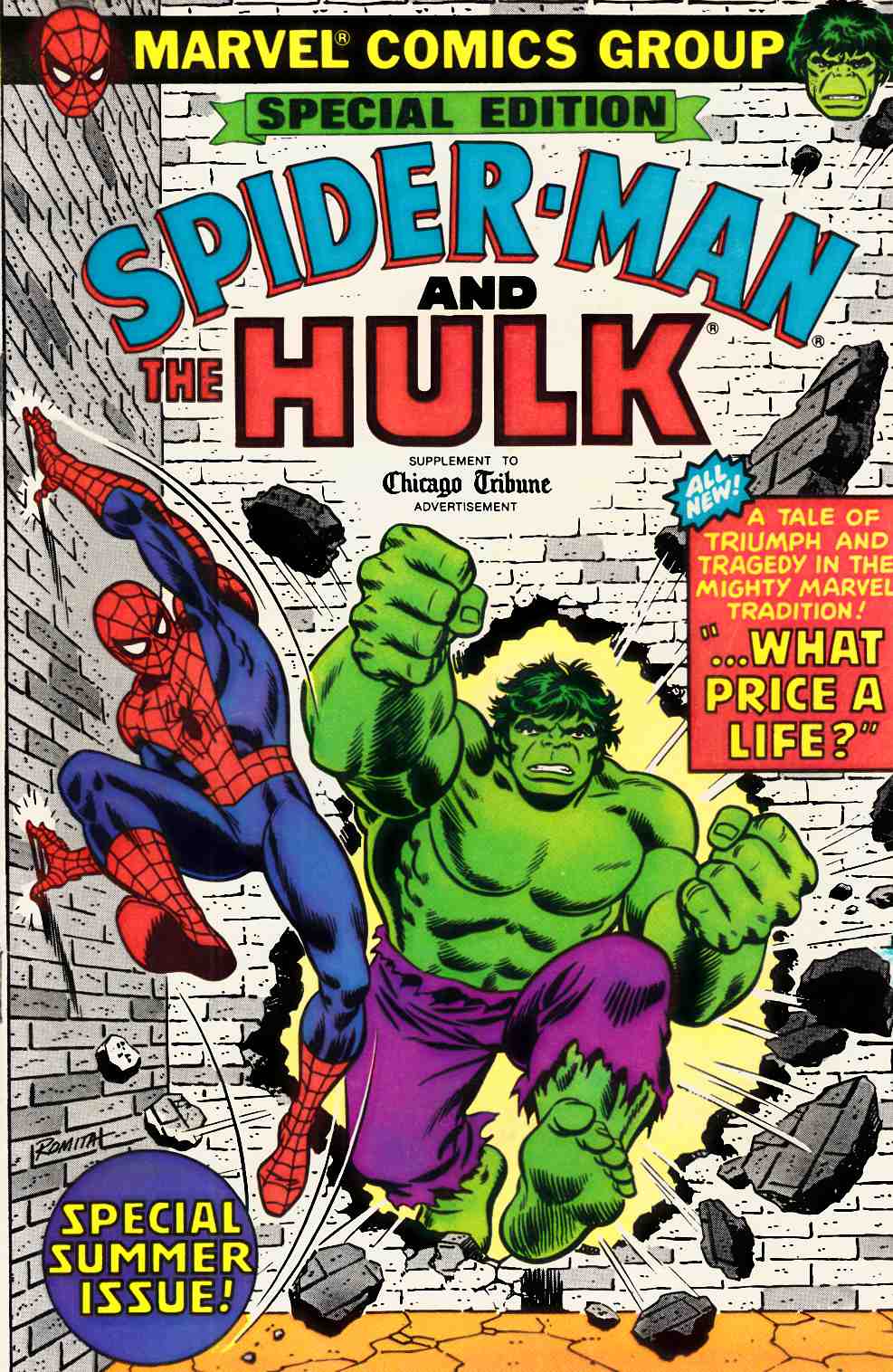 Spider-Man and Incredible Hulk #1 Chicago Tribune Edition Fine (6.0) [Marvel Comic] LARGE
