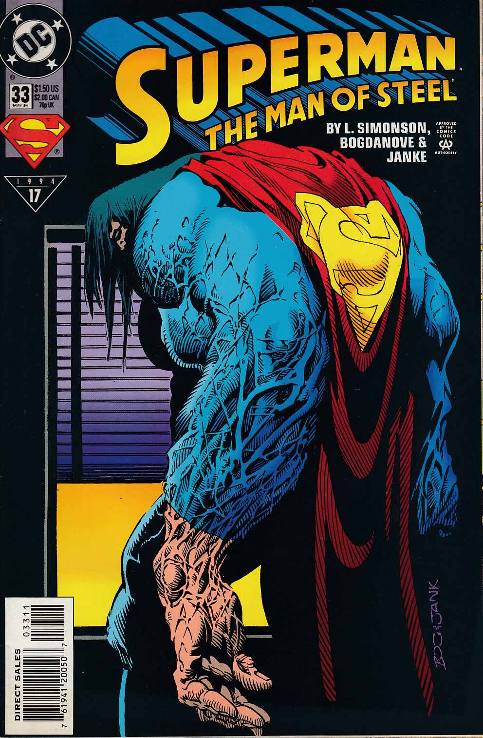 Superman The Man of Steel #33 Newsstand Edition Very Fine Minus (7.5) [DC Comic] THUMBNAIL