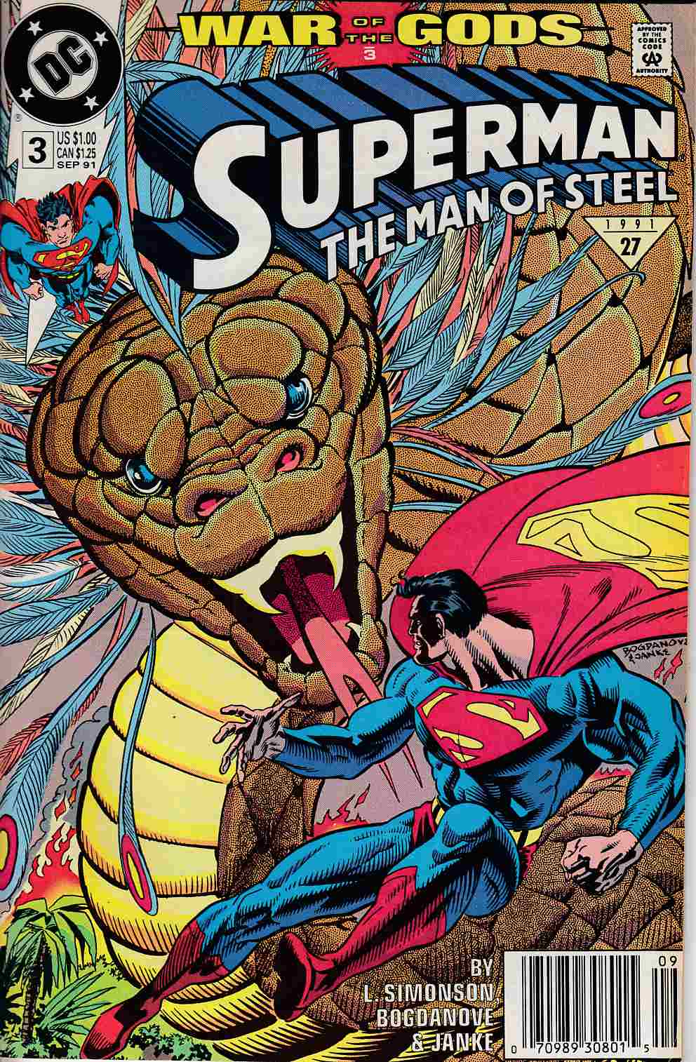 Superman The Man of Steel #3 Newsstand Edition Very Fine Minus (7.5) [DC Comic] THUMBNAIL