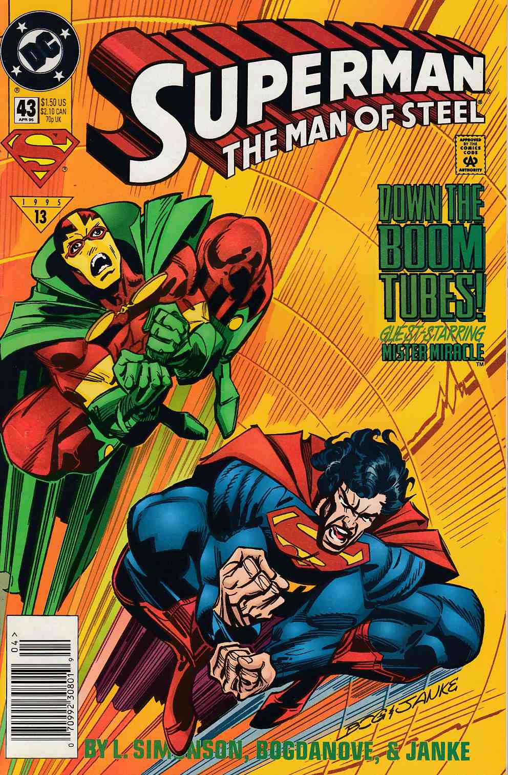 Superman The Man of Steel #43 Newsstand Edition Near Mint Minus (9.2) [DC Comic] LARGE