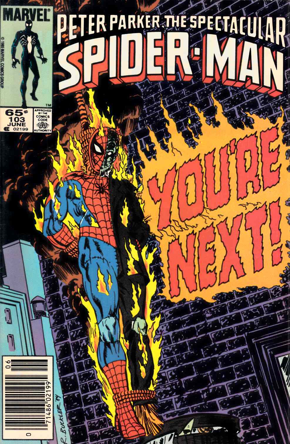 Spectacular Spider-Man #103 Newsstand Edition Fine (6.0) [Marvel Comic] LARGE
